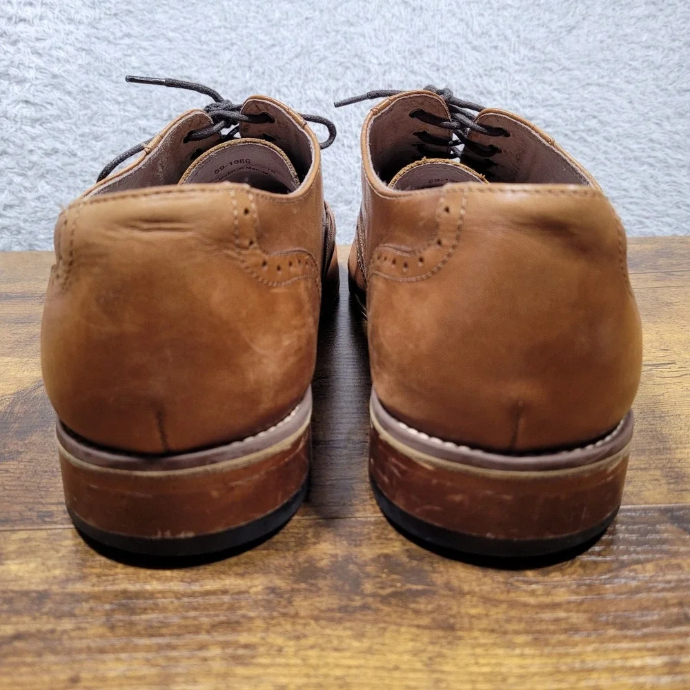 Johnston‎ Murphy Mens Brown Leather Wingtip Oxford Dress Shoes Size 11.5 M